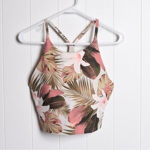 Old Navy Women’s Powersoft padded sports bra, tropical print, size M